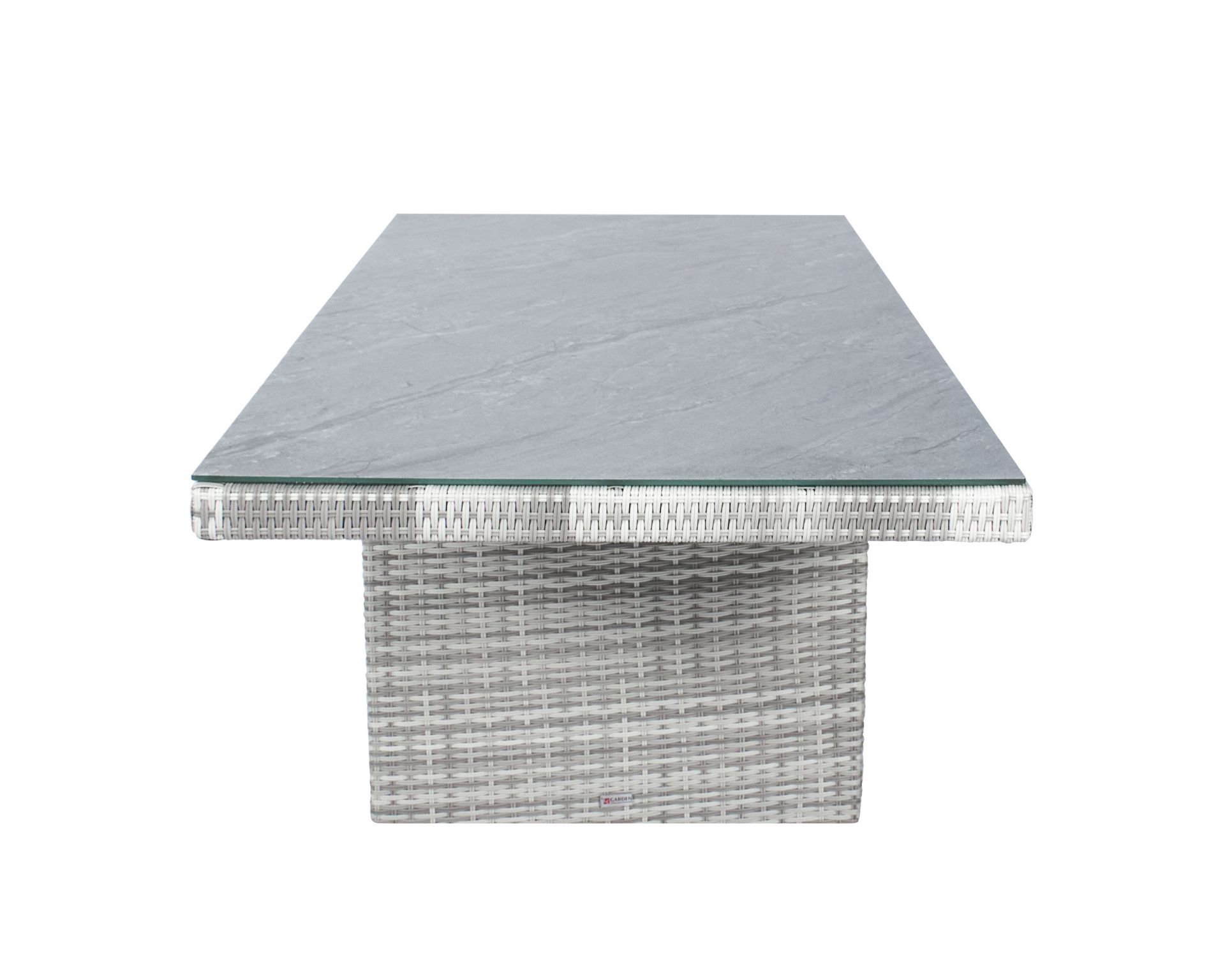 Gartentisch Boston Esstisch Wangentisch Dining Glas-Keramik 192 x 90 cm weiß-grau Gartentisch Boston Esstisch Wangentisch Dining Glas-Keramik 192 x 90 cm weiß-grau