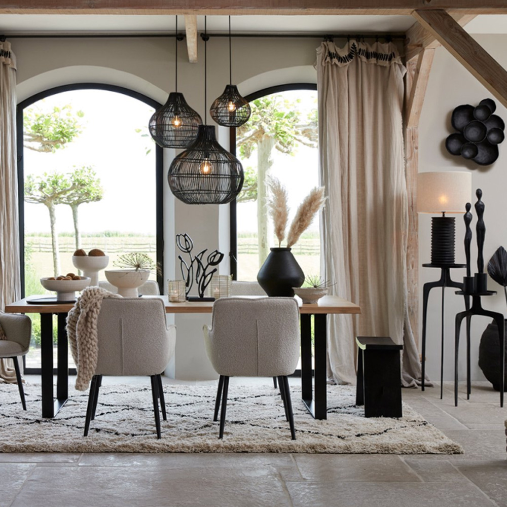Wandornament LAMABO von Light & Living 53x10x43 cm Deko Metall Matt Schwarz