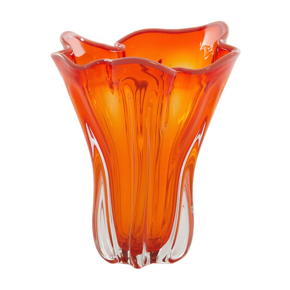 Dekovase Vase KAZUNO von Light & Living Blumenvase Ø26x32 cm Glas Orange-Koralle