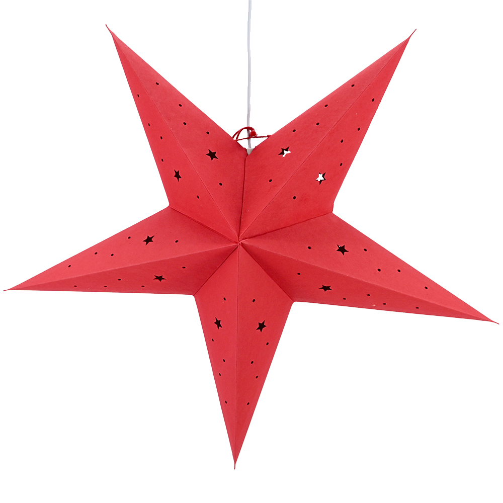 Weihnachtsstern Dekostern Ø 60cm Stern rot Papierstern hängend E14