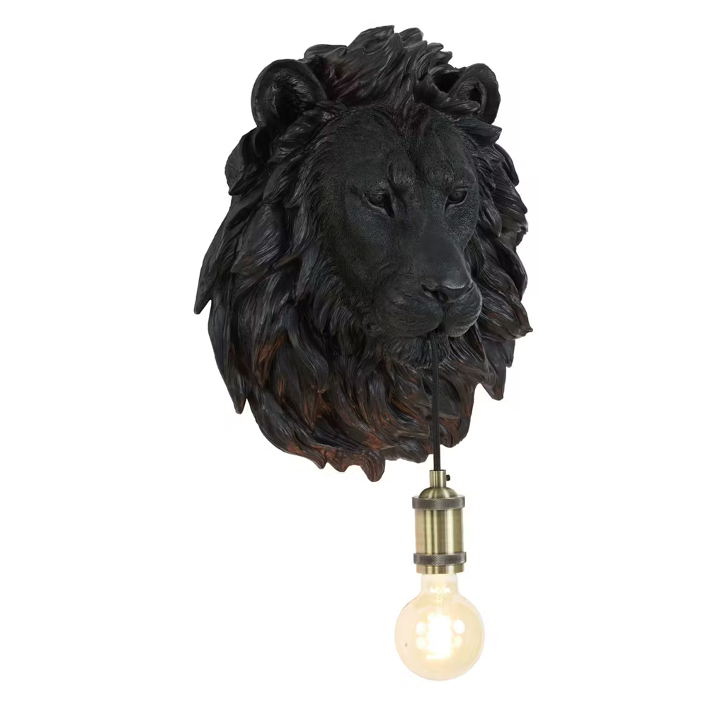 Wandleuchte LION von Light & Living 33,5x19x40,5 cm Lampe Matt Schwarz Wandleuchte LION von Light & Living 33,5x19x40,5 cm Lampe Matt Schwarz