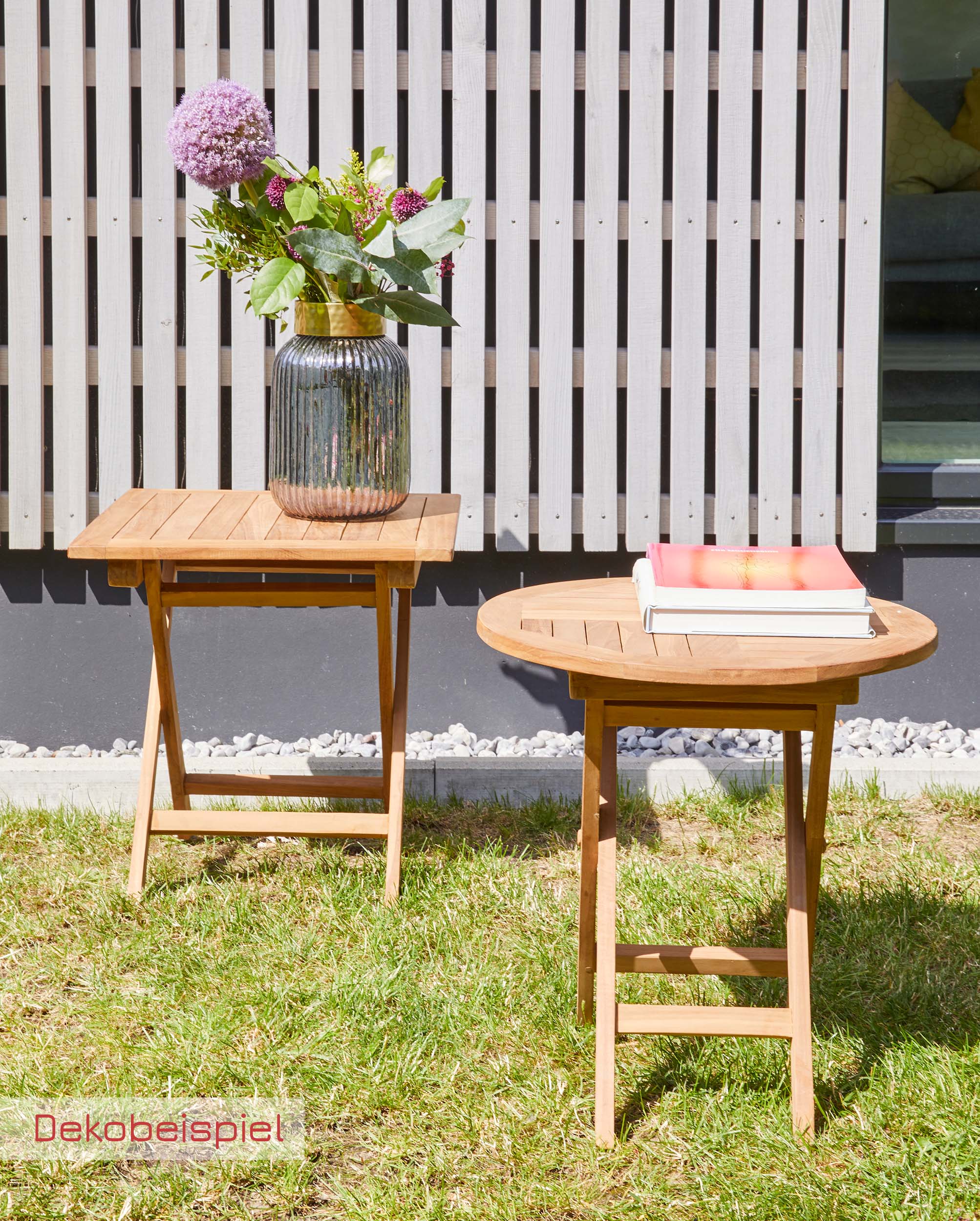 Klapptisch Ela Teak Beistelltisch quadratisch Gartenmöbel 50x50x50cm Klapptisch Ela Teak Beistelltisch quadratisch Gartenmöbel 50x50x50cm