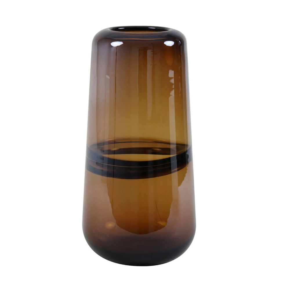Dekovase Vase ERMIDA von Light & Living Blumenvase Ø15x31 cm Glas Braun