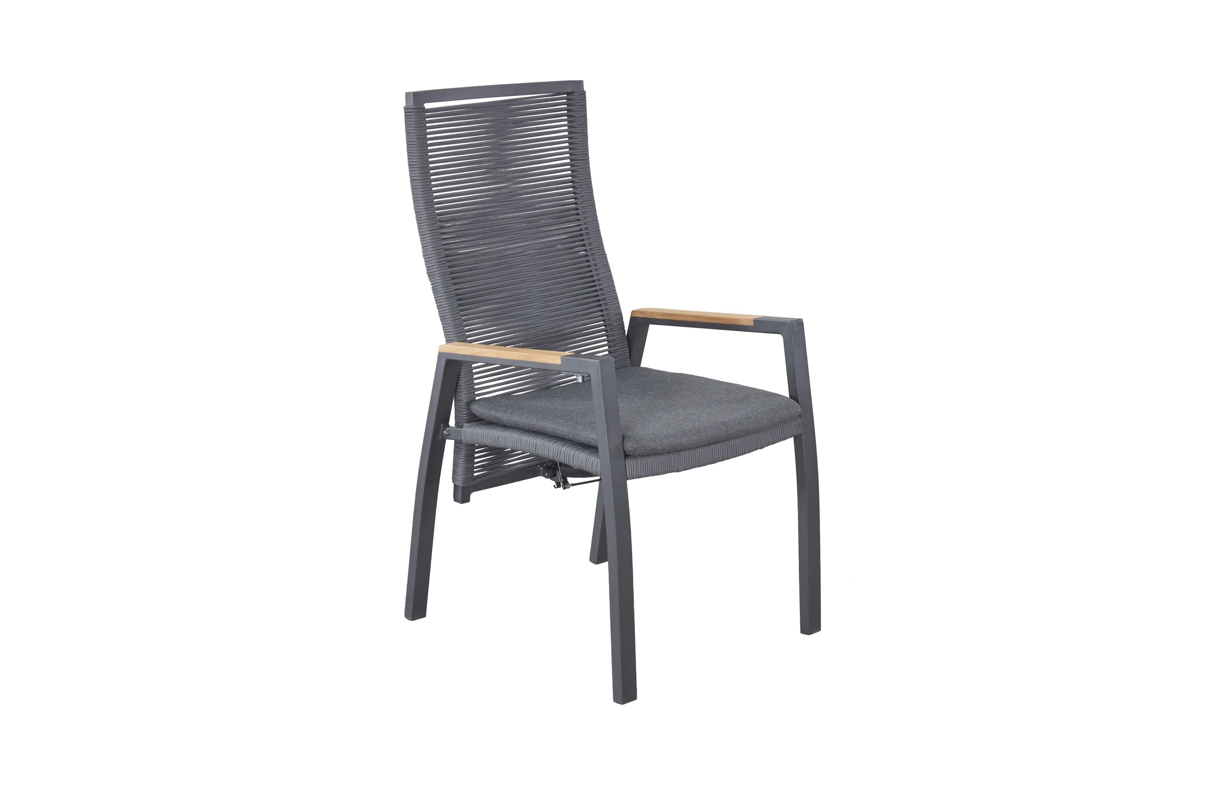 Dining Positionsstuhl Ohio Gartenstuhl Esstischstuhl mit Sitzkissen Teak-Armlehne grau Dining Positionsstuhl Ohio Gartenstuhl Esstischstuhl mit Sitzkissen Teak-Armlehne grau