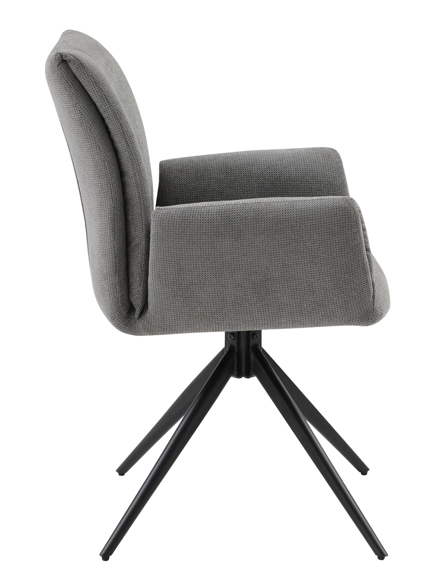 Esszimmerstuhl Kamerun Drehstuhl Webstoff Anthrazit Polsterstuhl Armlehnstuhl Sessel