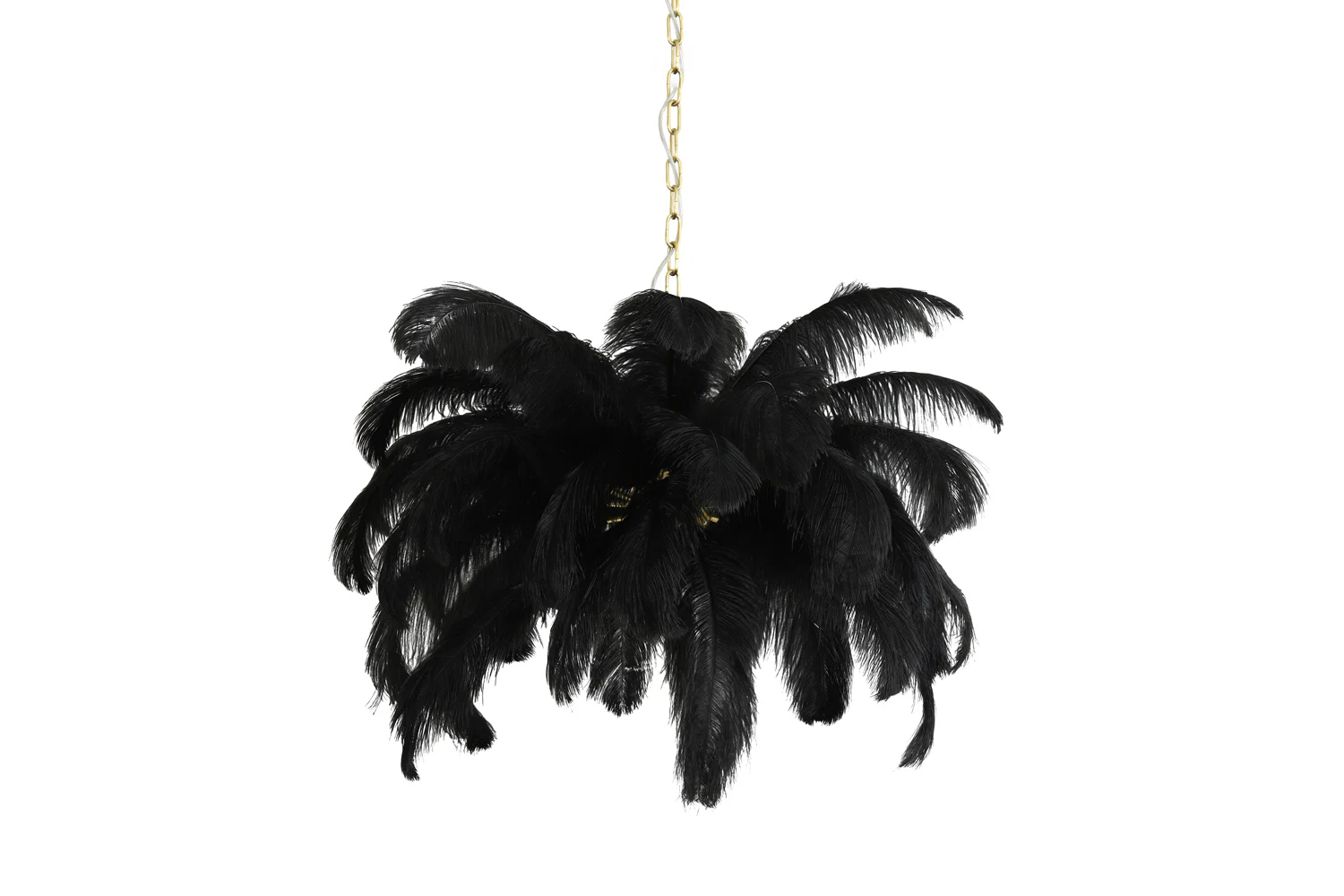 Deckenleuchte Hängeleuchte FEATHER von Light & Living Federn Ø80x80 cm Schwarz