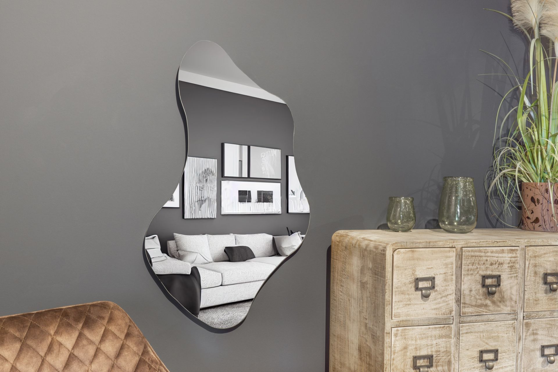 Asymmetrischer Wandspiegel rahmenlos Tropfen Spiegel Schminkspiegel Asymmetrischer Wandspiegel rahmenlos Tropfen Spiegel Schminkspiegel