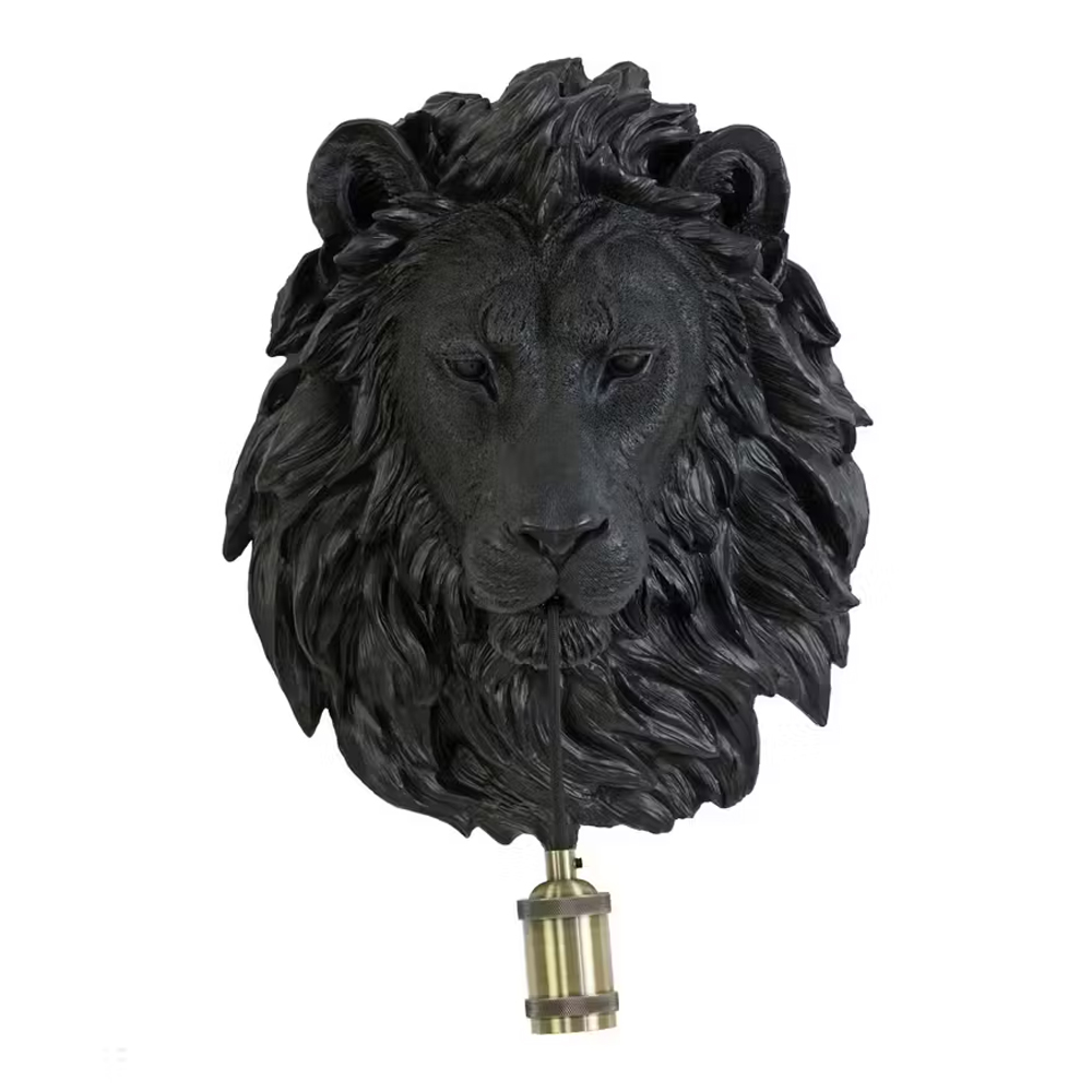Wandleuchte LION von Light & Living 33,5x19x40,5 cm Lampe Matt Schwarz Wandleuchte LION von Light & Living 33,5x19x40,5 cm Lampe Matt Schwarz