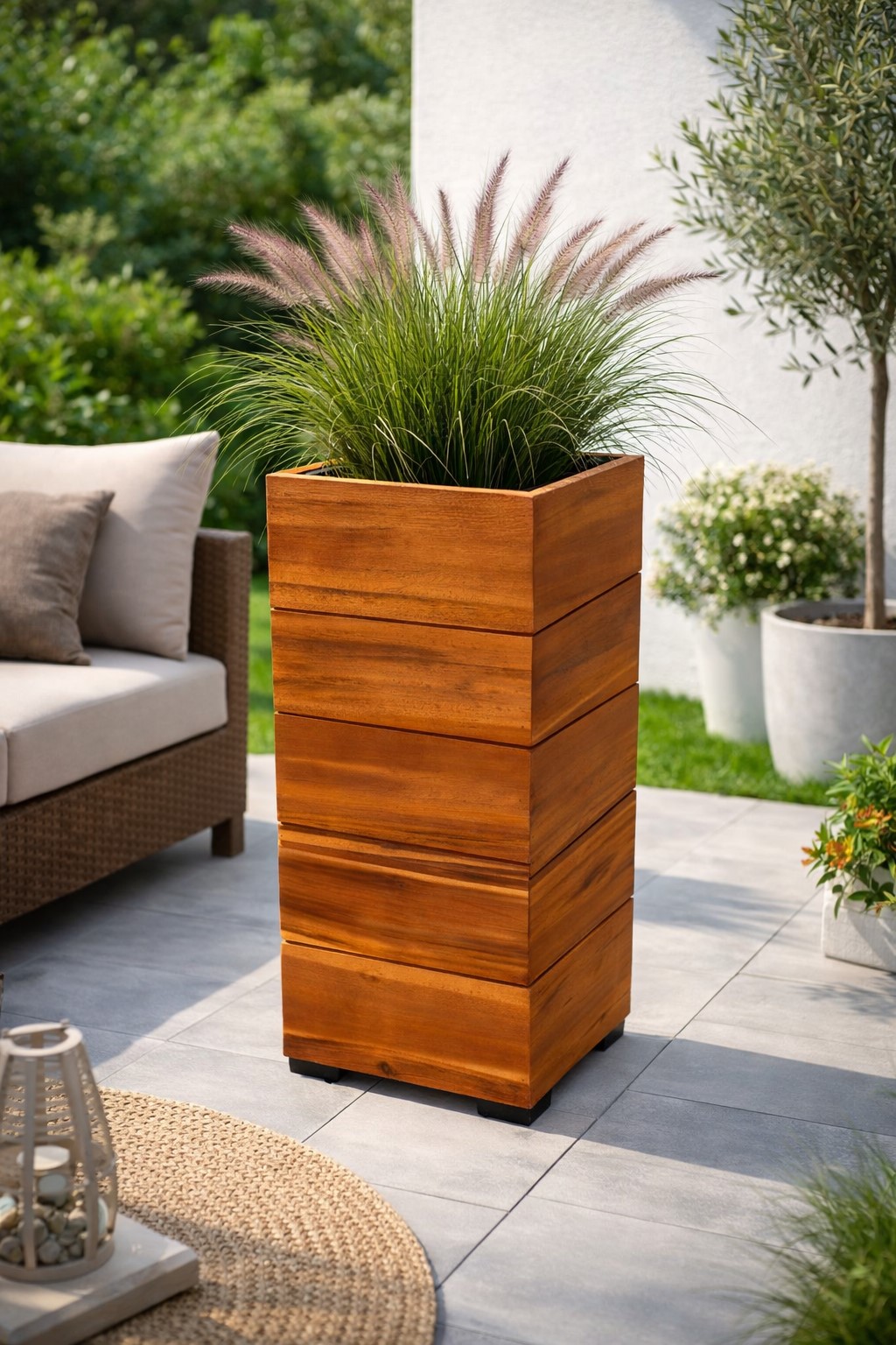 Pflanzgefäß Colorado 1 Pflanzkasten Blumenkasten Akazienholz 28x62 cm mit Einsatz Pflanzgefäß Colorado 1 Pflanzkasten Blumenkasten Akazienholz 28x62 cm mit Einsatz