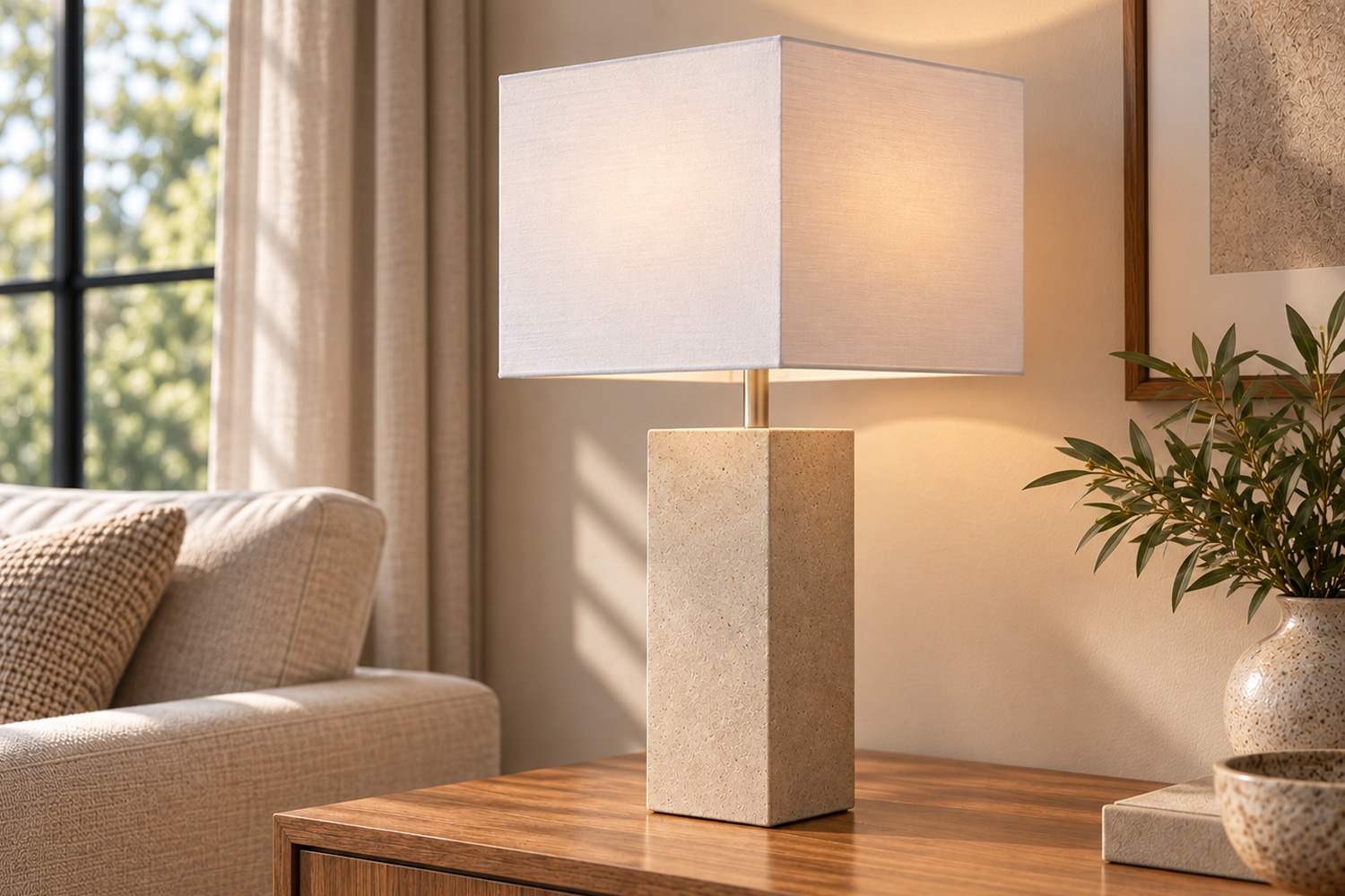 Lampenschirm Zylinder SQUARELOW von Light & Living Weiß 25x25x22 cm