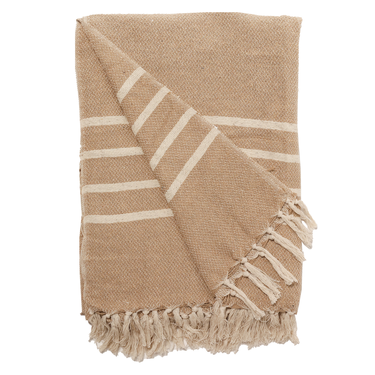 Decke Überwurf Mila 100% Baumwolle 130x180 cm Skandinavisch Beige-Natur Decke Überwurf Mila 100% Baumwolle 130x180 cm Skandinavisch