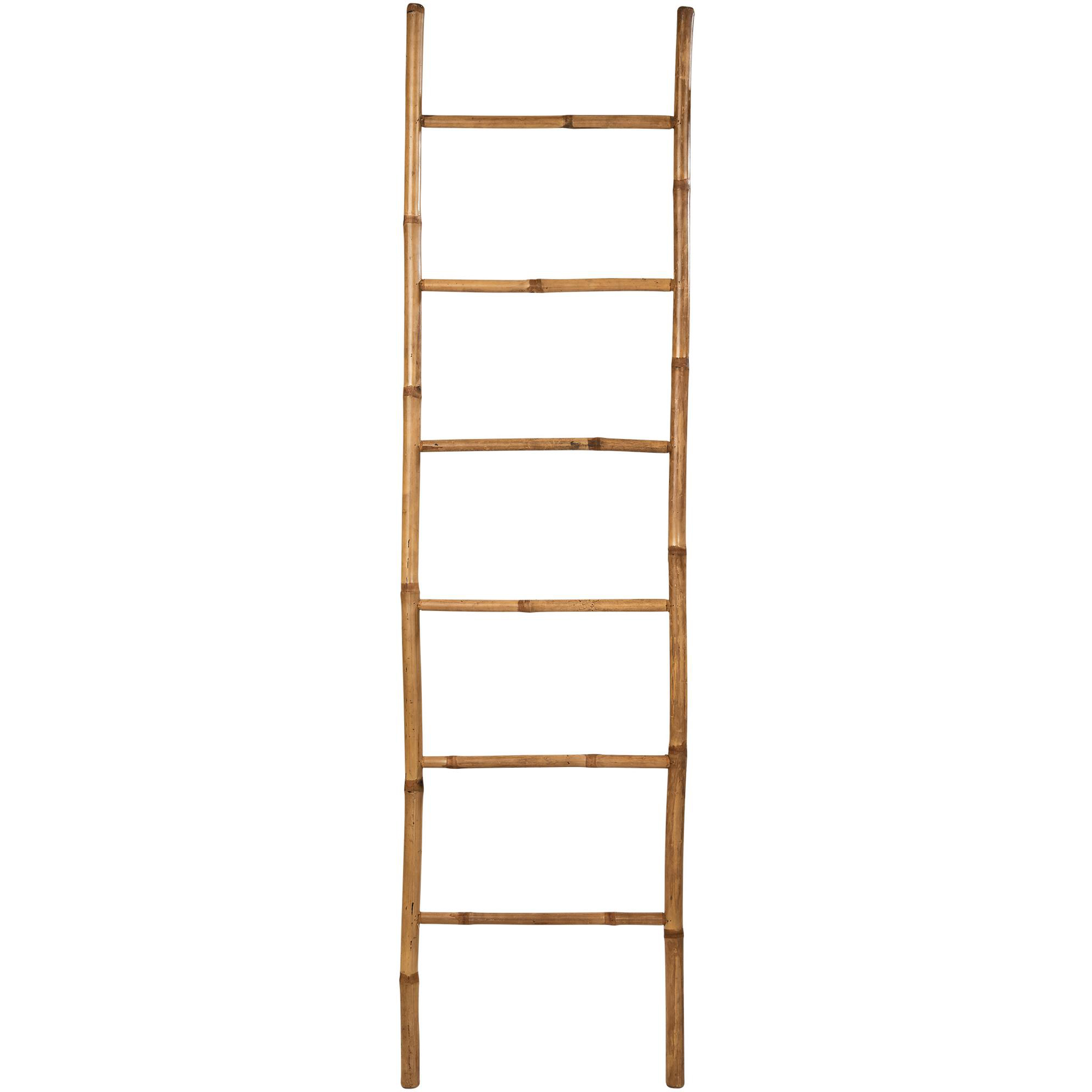 Leiter-Regal Bambus 6 Sprossen Handtuchleiter Dekoleiter 190cm Leiter-Regal Bambus 6 Sprossen Handtuchleiter Dekoleiter 190cm