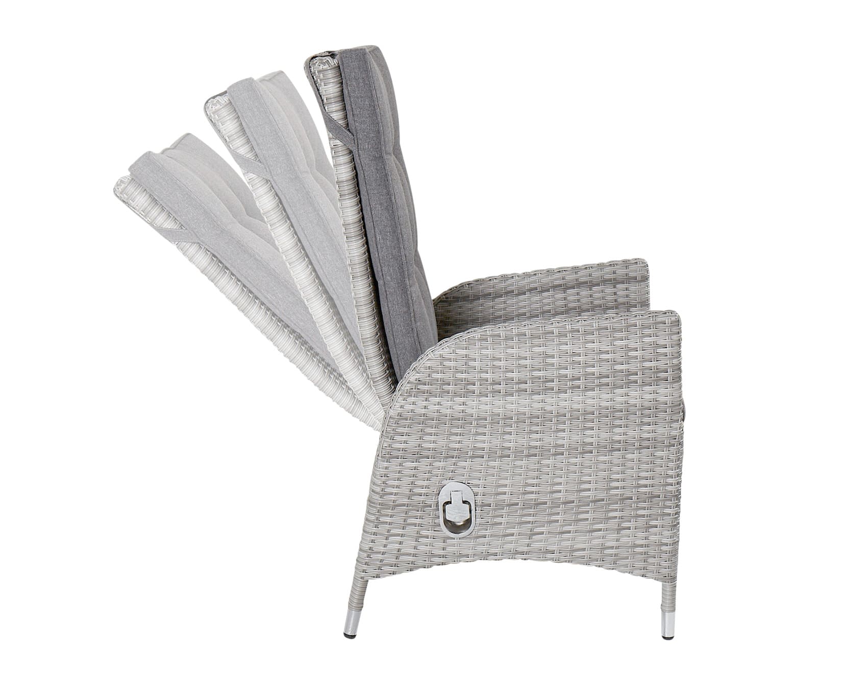 Dining Positionsstuhl Boston Verstellsessel Gartenstuhl Esstischstuhl weiß-grau