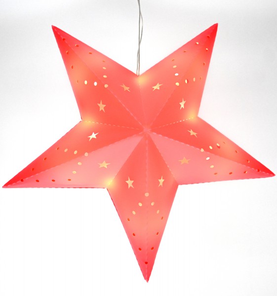 LED-Weihnachtsstern Batteriebetrieb Dekostern Fensterstern Stern rot Ø 30 cm