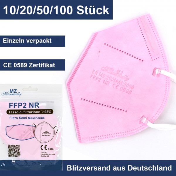 10/20/50/100 FFP2 Schutz Maske Mundschutz Atemschutz Zertificiert CE 0598
