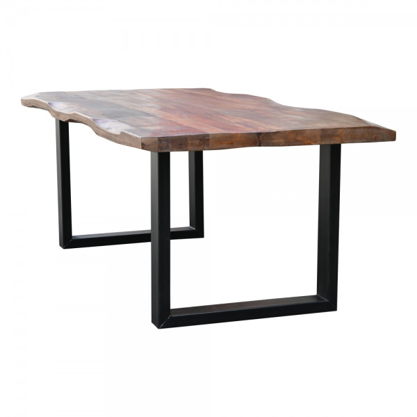 Esszimmer-Tisch Massivholz Baumkantentisch ZANSIBAR Akazie Esstisch Kufengestell 200 cm
